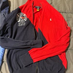 Polo by Ralph Lauren Red and Black Zip Up Sweater